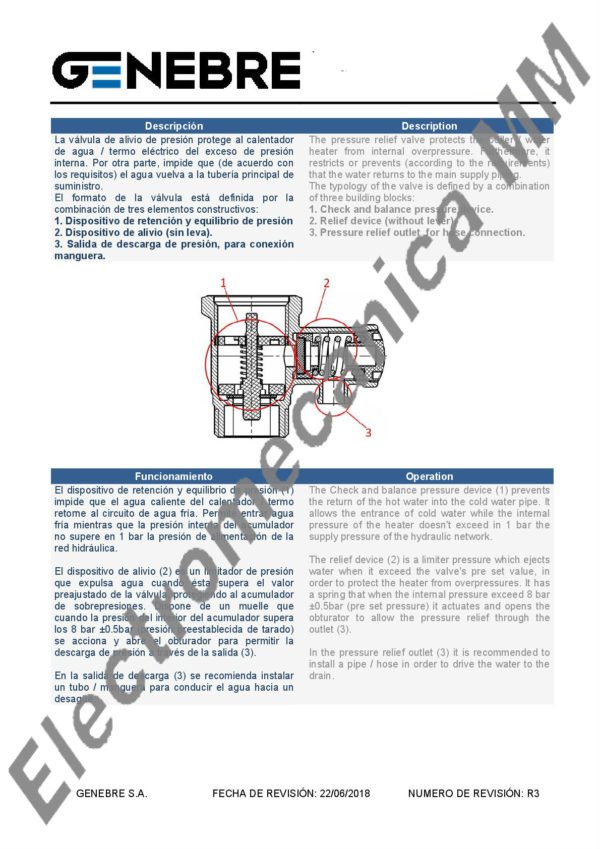 Válvula De Seguridad y Retención 1/2″ Itap – Articulo 3193