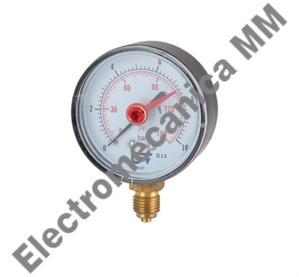 Manómetro Ø 63. Salida Inferior, Rosca Bsp  0 – 16 – Genebre – Articulo 3825