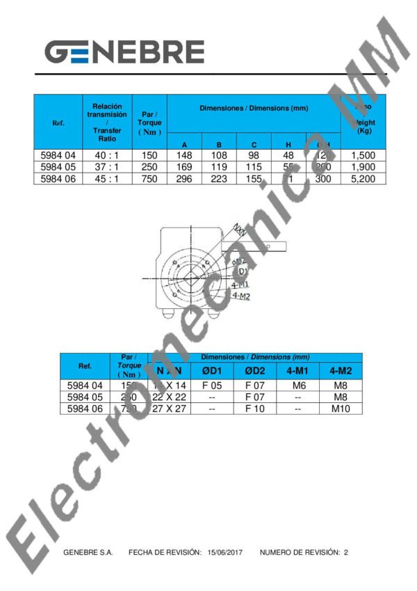 Reductor Manual Para Válvulas Mariposa 150NM – Genebre – Artículo 5984