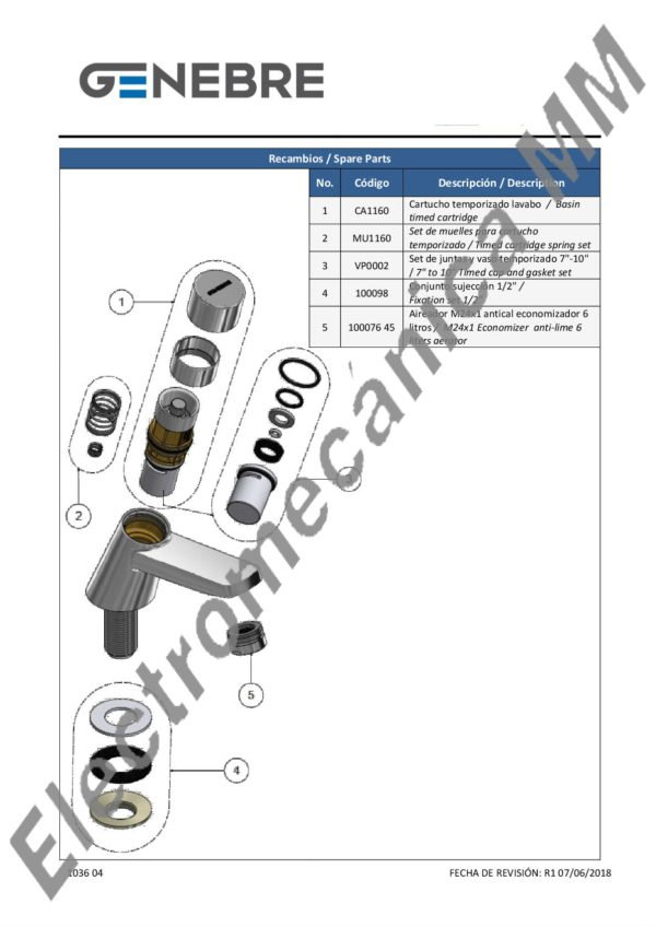 Temporizado Lavatorio – Genebre – Artículo 1036 04