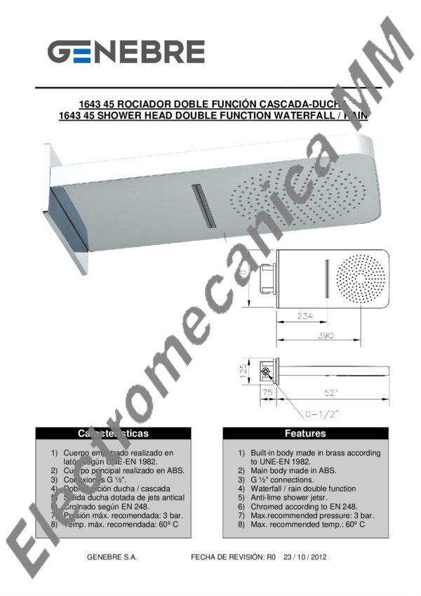 Rociador Cascada/Lluvia – Genebre – Artículo 1643 45