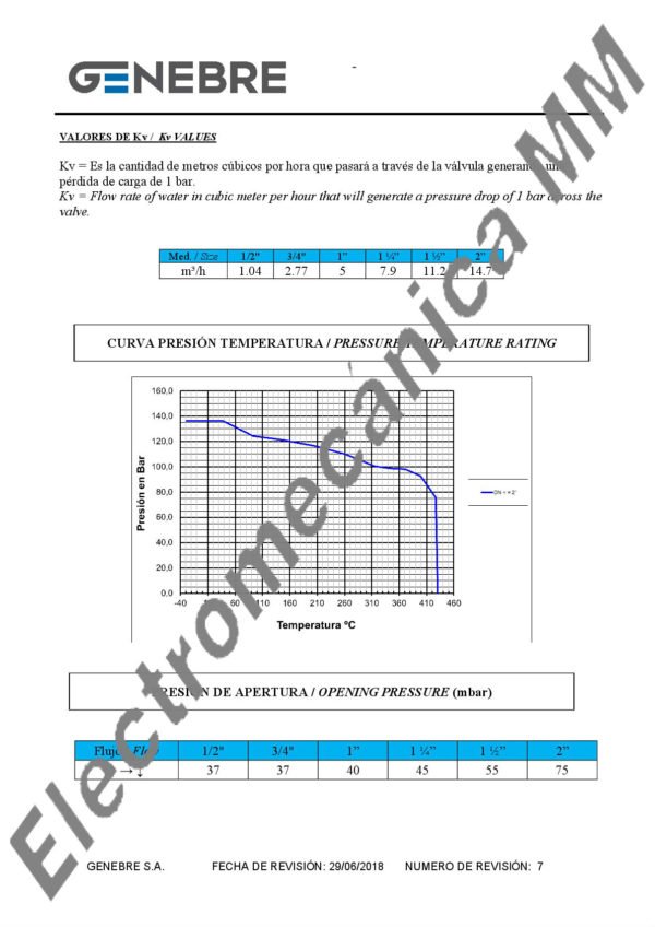 Válvula de Retención Clase 800 1/2” – Genebre – Artículo 2234S