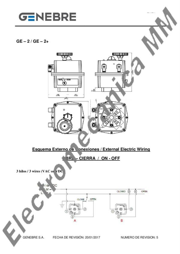 Actuador Eléctrico GE-05 – F03/4/5 – Genebre – Artículo 5803L