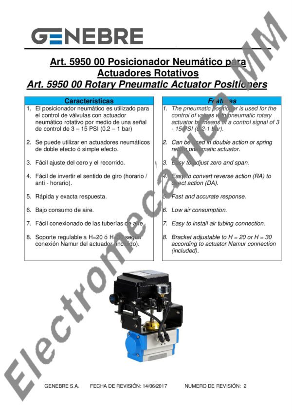 Posicionador Neumático – Genebre – Artículo 5950 00