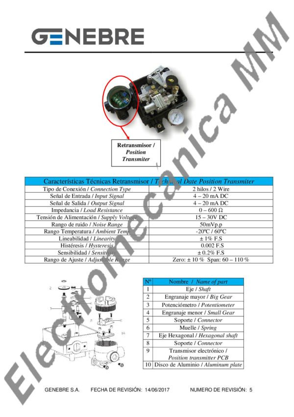 Posicionador Electroneumático – Genebre – Artículo 5951 04