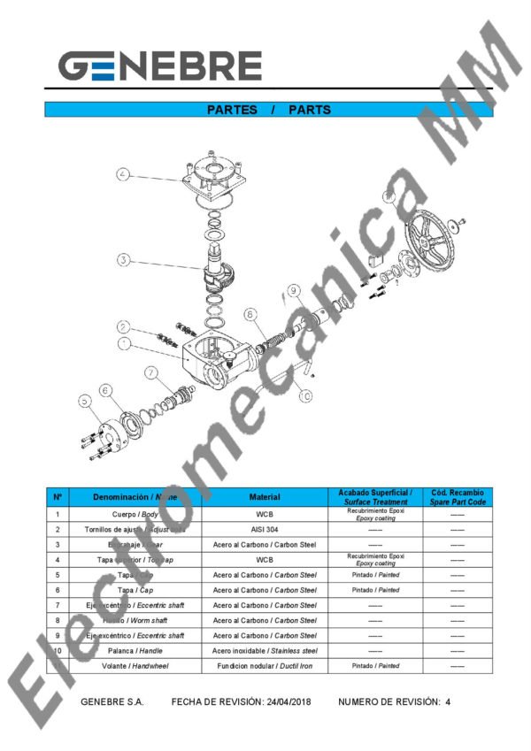 Reductor Manual De Emergencia Par 300 Nm – Genebre – Artículo 5971