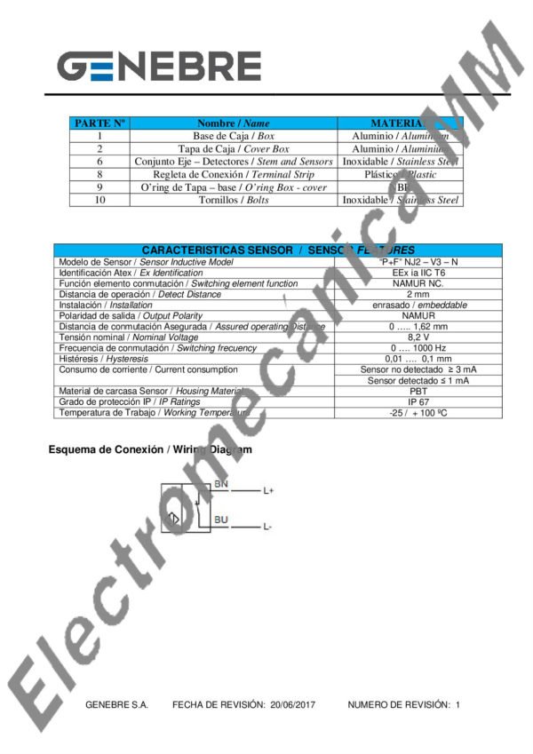 Limit Switch Inductivo NJ2-V3-N – Genebre – Artículo 5988 02