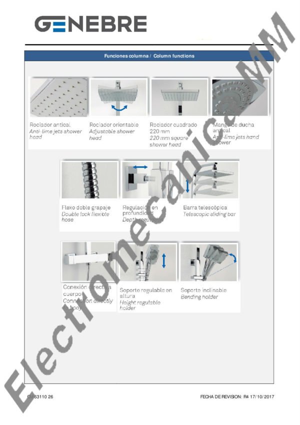 Columna Monocomando Extensible Con Kit – Genebre – Artículo CM63110 26