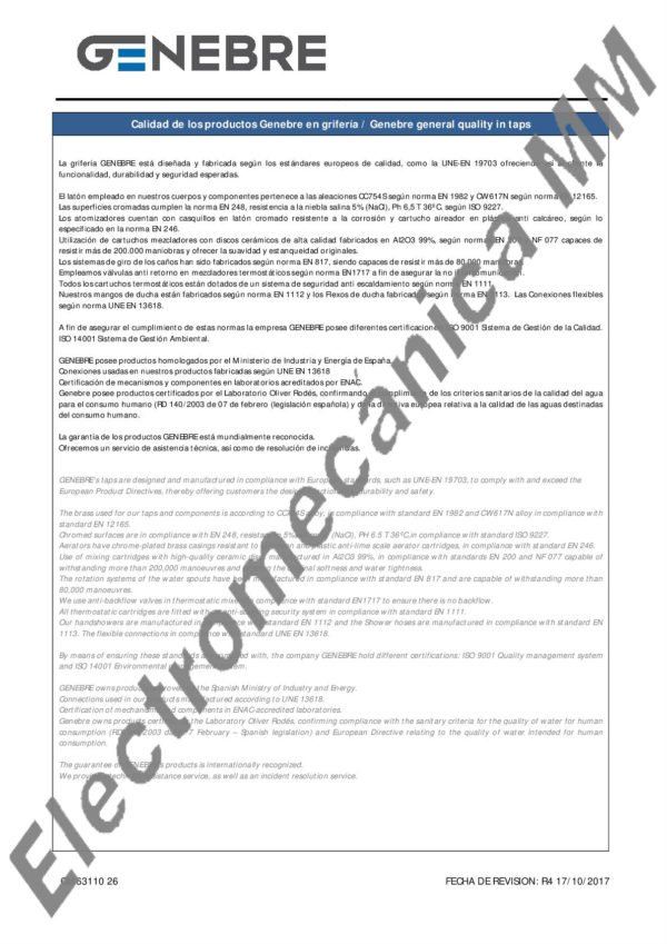 Columna Monocomando Extensible Con Kit – Genebre – Artículo CM63110 26