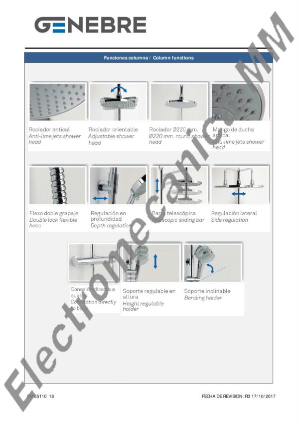 Columna Monocomando Extensible Con Kit – Genebre – Artículo CM65110 18