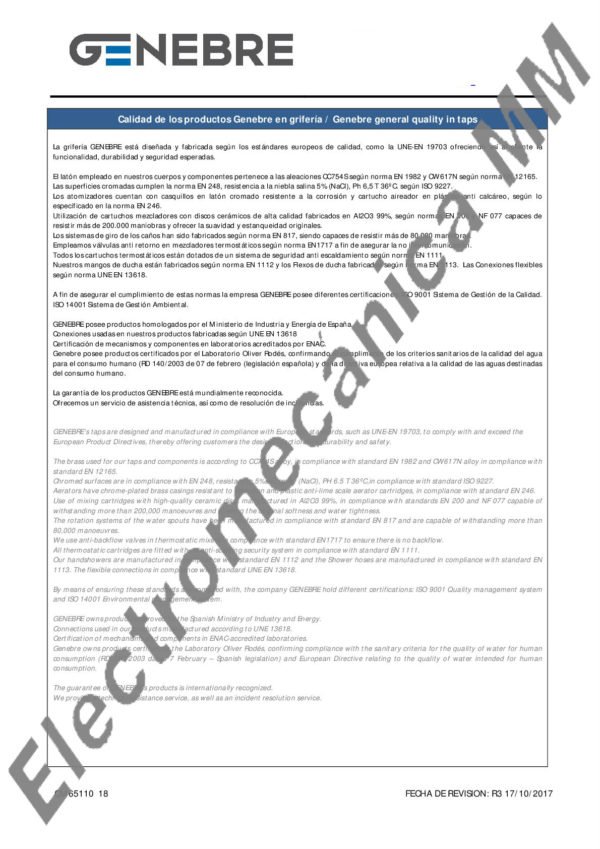 Columna Monocomando Extensible Con Kit – Genebre – Artículo CM65110 18