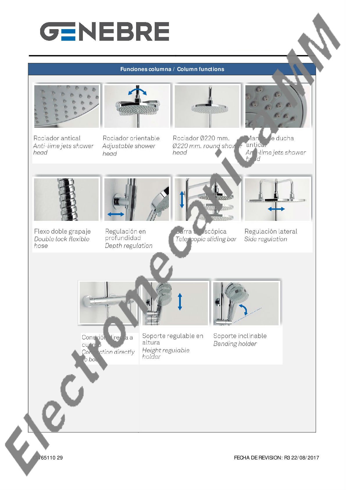 Columna Monocomando Extensible Con KIT – Genebre – Artículo CM65110 29