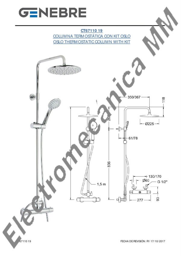 Columna Termostatica Fija – Genebre – Artículo CT67110 19