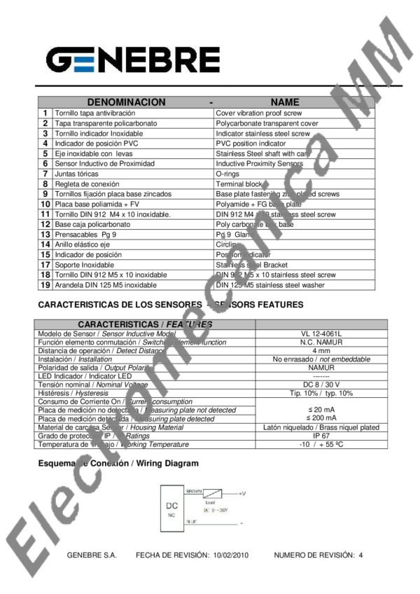 Limit Switch Inductivo – VLC – Genebre – Artículo 5961 04