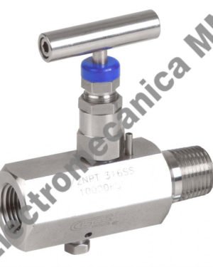 Válvula Aguja 6000 PSI Inox NPT M-H C/Purga 1/2″ – Genebre – Artículo 2226N