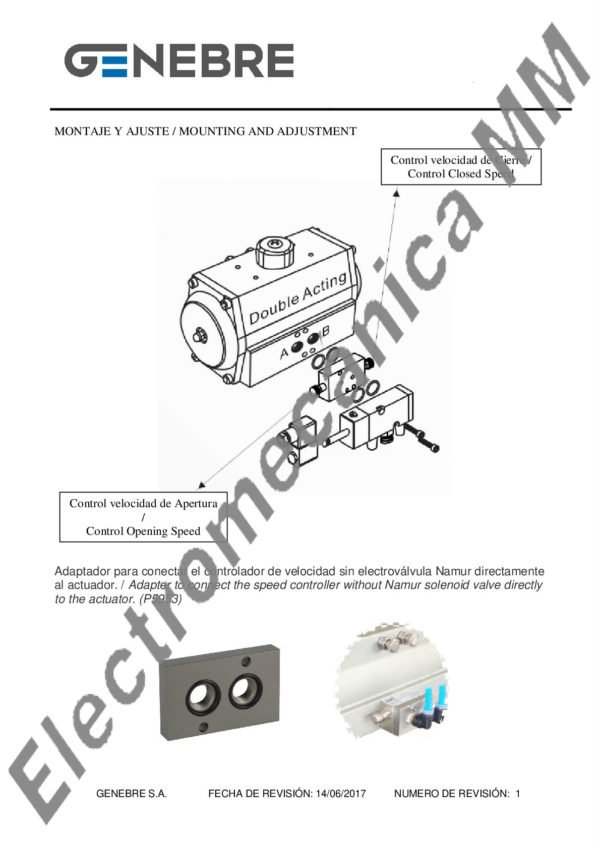 Controlador de Velocidad para Actuador Neumático – Genebre – Artículo 5953