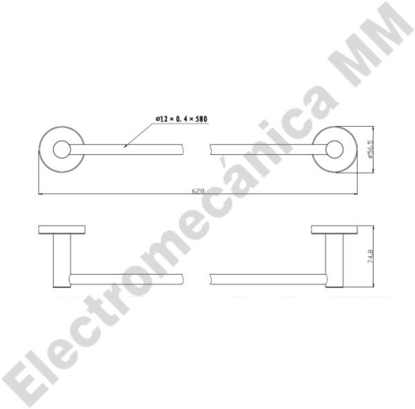 Barra para toallas Zinc – Genwec – Articulo GW05 11 05 02