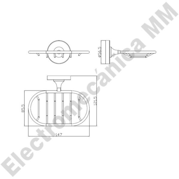 Jabonera de pared Zinc – Genwec – Articulo GW05 03 05 02