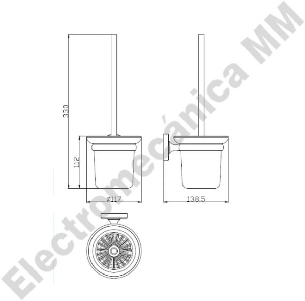 Escobillero mural Zinc – Genwec – Articulo GW05 09 05 02